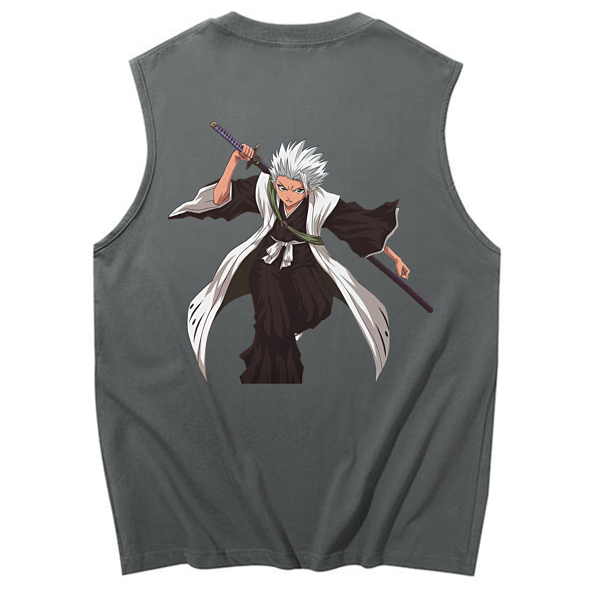 （画像用） ブリーチ 日番谷冬獅郎（ひつがや とうしろう） BLEACH Hitsugaya Toushirou コットン100％タンクトップ（背面プリント）